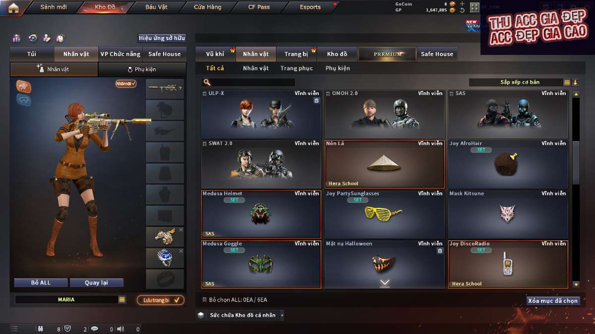shop acc cf uy tin gia re